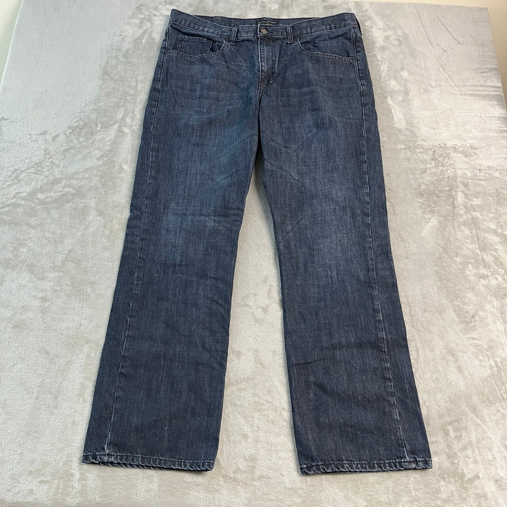 Banana Republic Mens Straight Leg Dark Wash Denim Jeans 38x32 Casual Minimalist